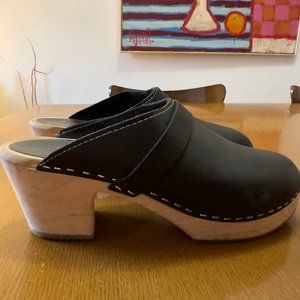 Lotta from Stockholm- High Heel Classic clogs in Black Leather Size 40